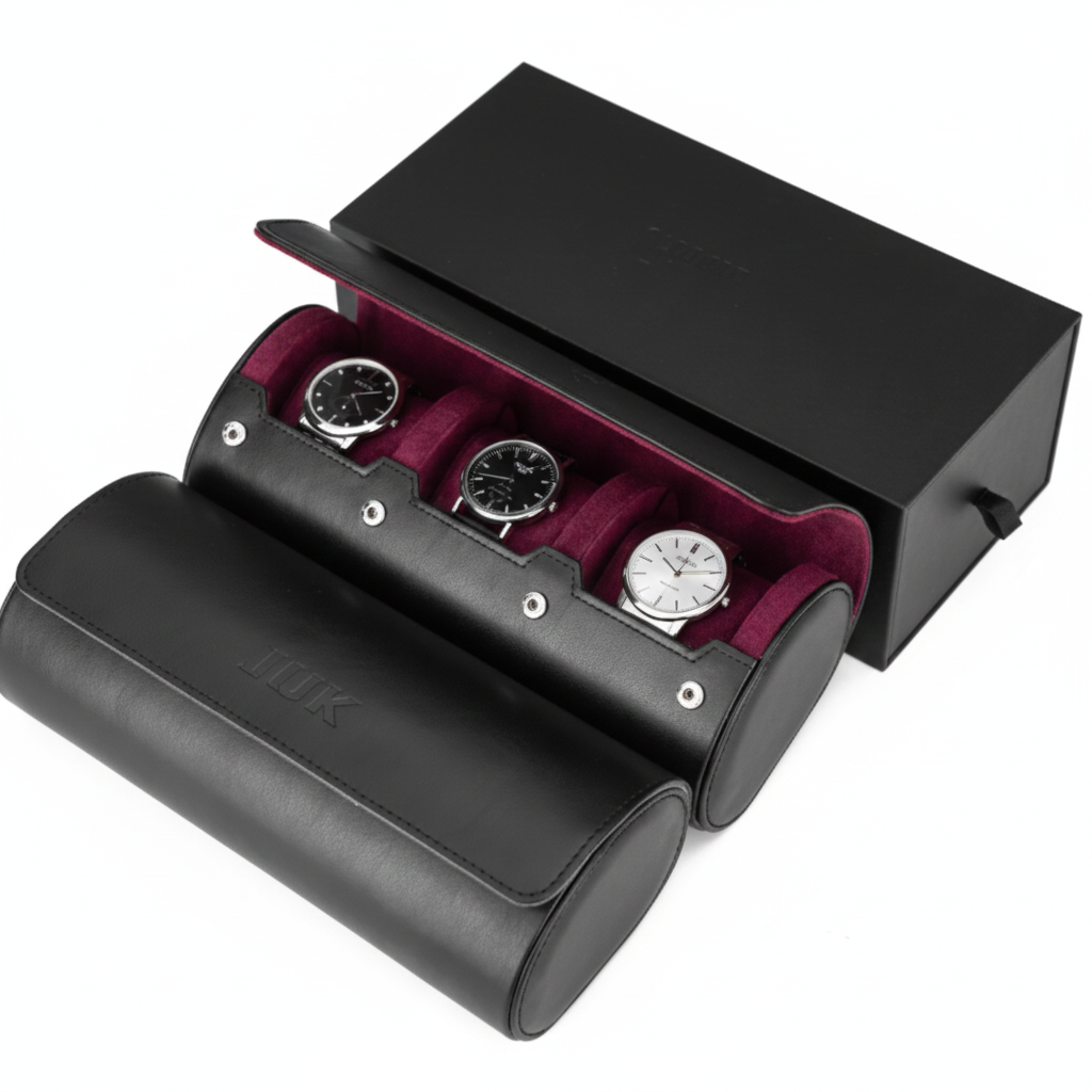 Caja Portátil de Cuero y terciopelo